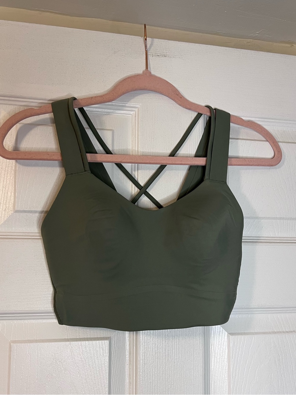 #815 NWT Lululemon Like a Cloud Longline Bra D/DD Willow Leaf Sz 4